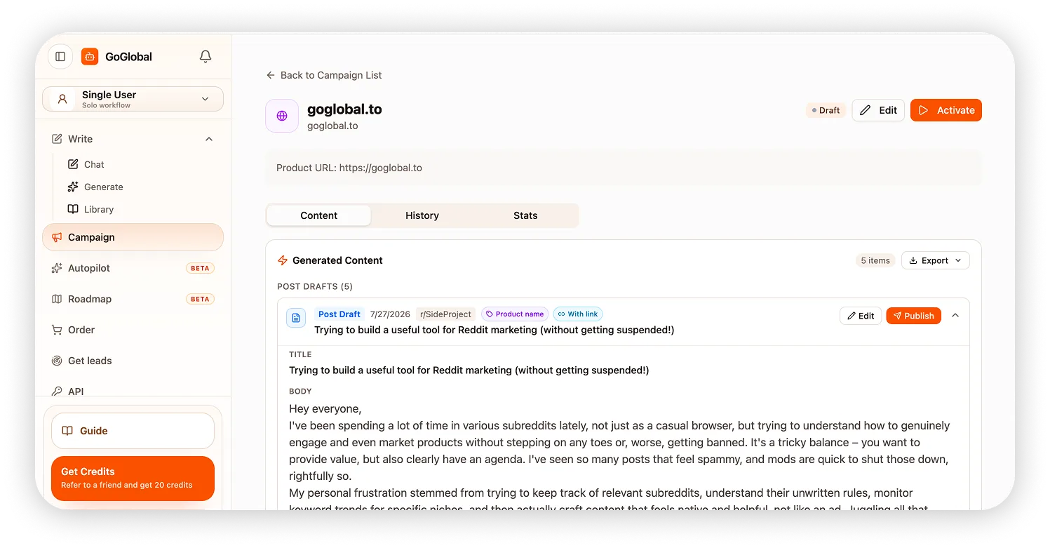 Brand authority workflow dashboard preview